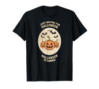 en Attendant Halloween Citrouilles Chauves-Souris T-Shirt