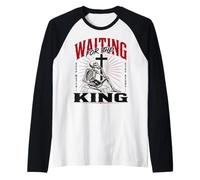 en Attendant Le Roi Squelette chrétien Art biblique Manche Raglan