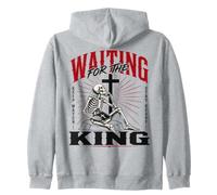 en Attendant Le Roi Squelette chrétien Art biblique Sweat à Capuche