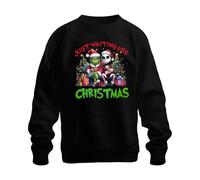 En attendant Noël Grinch Jack Skellington Père Noël drôle Sweatshirt Unisexe Pullover, Noir , S