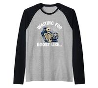 en Attendant Un Boost comme - Voiture de Course Guy Turbo Muscle Car Manche Raglan