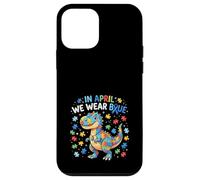 en Avril, Nous portons des Dinosaures Bleus TRex pour Enfants autistes Coque pour iPhone 12 Mini