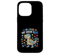 en Avril, Nous portons des Dinosaures Bleus TRex pour Enfants autistes Coque pour iPhone 14 Pro Max