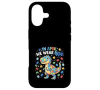 en Avril, Nous portons des Dinosaures Bleus TRex pour Enfants autistes Coque pour iPhone 17