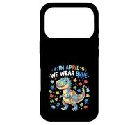 en Avril, Nous portons des Dinosaures Bleus TRex pour Enfants autistes Coque pour iPhone 17 Pro