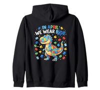 en Avril, Nous portons des Dinosaures Bleus TRex pour Enfants autistes Sweat à Capuche