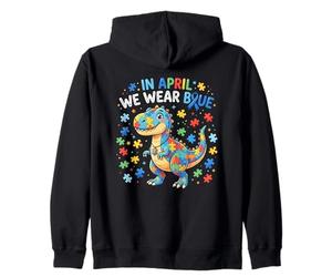 en Avril, Nous portons des Dinosaures Bleus TRex pour Enfants autistes Sweat à Capuche