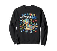 en Avril, Nous portons des Dinosaures Bleus TRex pour Enfants autistes Sweatshirt