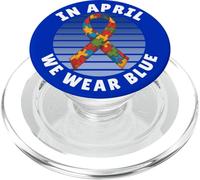en Avril, Nous portons Un Design Bleu de Soutien du Mois de Sensibilisation à l'Autisme PopSockets PopGrip pour MagSafe