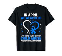 en Avril, Nous portons Un Ruban Bleu pour la prévention de la maltraitance des Enfants T-Shirt