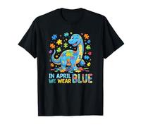 en Avril, Nous portons Une Sensibilisation à l'Autisme des Dinosaures Bleus T-Shirt