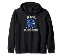 en Avril on Porte du Bleu Autisme Autiste Cadeau Sweat à Capuche
