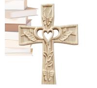 en bois - 24 cm - Décoration murale sculptée à la main avec papillons - Symbole de l'amour sacré du mariage, cadeau de Saint-Valentin, décoration de bureau et de maison