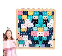 en Bois 62 Chats | Chat Super Mignon pour Adultes, Hommes, Femmes et Amis | de Dessin animé créatif pour la Maison, Le Plaisir en Famille, Les Exercices cérébraux et Les Amoureux des Chats