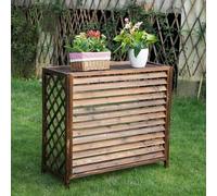 En Bois Cache Climatiseur D'écran De Confidentialité,ventilation décorer cache climatiseur exterieur,Présentoir avec pots de fleurs,cache poubelle exterieur,Adaptée aux Jardins,Balcons,Murs,Patios. (