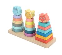 en Bois Empilant le Jouet, Forme Animale Tôt la Forme de Couleur éducative, Plusieurs Manières depour L'apprentissage D'enfant en Bas âge, Matériel en Bois en Caoutchouc