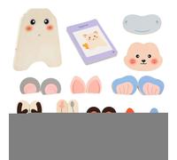 en Bois - Jeu De Visages d'animaux De 8,07 Pouces | Puzzle De Mdera pour Petits, Activités d'apprentissage Sensoriel, Conception De Rompecaves De Mdera Durable pour