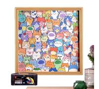 en bois : jouet d'apprentissage avec animaux de 30 cm, puzzle avec cadre en bois résistant, marqueurs de dessin, jeu d'éducation précoce, compétences cognitives de