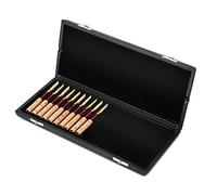 En bois noir + PU couverture en cuir Reed Case Holder Boîte de rangement Hautbois Accessoire pour 10/12/20 pièces Hautbois Anches(# 3),Accessoires De Jeu
