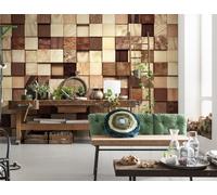 Komar 8-978 368 x 254 cm lumbercheck Papier peint mural - marron (Lot de 8) Marron G