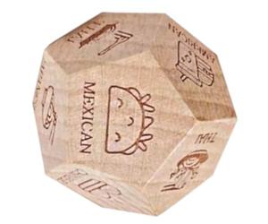 En bois pour rendez-vous nocturnes - Décision de repas pour couples à 12 visages et 3 cm, motif amusant gravé | Nourriture au choix du dîner, jeu romantique pour femmes, hommes