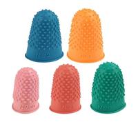 en caoutchouc pour doigts,Protège-doigts réutilisables en caoutchouc - Lot de 5 doigtiers multicolores - pour le bureau, la maison, découpe, broderie, matelassage, travaux manuels, sculpture, compta