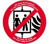 En Cas D'incendie Ne Pas Utiliser L'ascenceur - 10cm - Sticker/Autocollant