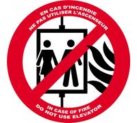 En Cas D'incendie Ne Pas Utiliser L'ascenceur - 15cm - Sticker/Autocollant