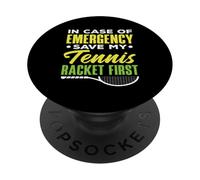 en Cas d'urgence Save My Tennis Raquette First Tennis PopSockets PopGrip Adhésif