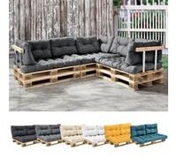 [en.casa] 1x Coussin de dossier pour canapé d'euro palette [gris clair] Coussin de palettes In/Outdoor rembourrage meuble Gris G
