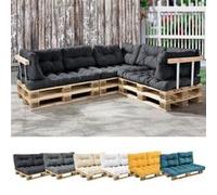 [en.casa] 1x Coussin de dossier pour canapé d'euro palette [gris foncé] Coussin de palettes In/Outdoor rembourrage meuble Gris G