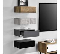 [en.casa]® 4 étagères murales pour chambre à coucher avec 4 tiroirs - 4 couleurs différents - 46x30x15cm