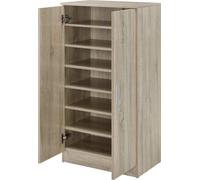 [en.casa] Armoire à chaussures 108x55x35cm Chêne Sonoma Étagère à chaussures Armoire Rangement à chaussures Commode Pouvant accueillir jusqu'à 14 paires de chaussures Peu encombrante