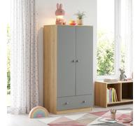Armoire enfant Beldinupp avec tiroir 123 x 60 x 40 cm effet chêne gris
