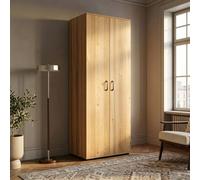 [en.casa] Armoire Chalvefted avec 2 Portes 175x60x35cm Effet Chêne