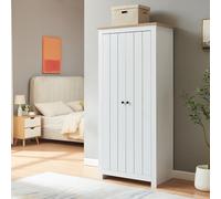 [en.casa] Armoire de Chambre avec 2 Portes Barre de Penderie 2 Étagères Meuble de Rangement pour Vêtements Chambre Panneau de Particules 175 x 80 x 52 cm Gris Effet Chêne
