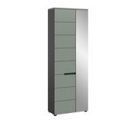 [en.casa] Armoire de garde-robe avec miroir 65 x 190 x 37 cm vert fumé