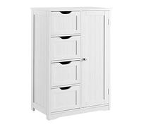 [en.casa] Armoire de Salle de Bain Étagère de Salle de Bain Commode Meuble de Rangement Coffret pour l'entrée Vintage MDF laqué 81 x 55 x 30 cm Blanc