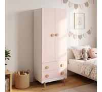 [en.casa] Armoire Enfant Vaarentaa 2 tiroirs 156 x 60 x 41 cm Rose