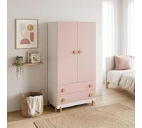 [en.casa] Armoire Enfant Vaarentaa 2 tiroirs 156 x 80 x 41 cm Rose