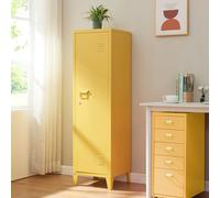 Armoire à casier Kurikka métallique vérouillable 137 x 38 x 38 cm jaune