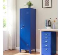 [en.casa] Armoire Métallique à Casiers Vestiaire 3 Compartiments Meuble de Rangement Vérouillable avec Fentes d'Aération Stable pour Chambre Entrée Bureau Acier 137 x 38 x 38 cm Bleu