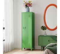 [en.casa] Armoire Métallique à Casiers Vestiaire 3 Compartiments Meuble de Rangement Vérouillable avec Fentes d'Aération Stable pour Chambre Entrée Bureau Acier 137 x 38 x 38 cm Vert Pomme