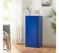 [en.casa] Armoire Métallique Meuble de Classement avec 1 Porte et 2 Étagères à Hauteur Réglable Classeur Rangement au Style Industriel pour Bureau Chambre Télétravail Acier 88 x 40 x 35 cm Bleu