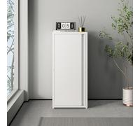 [en.casa] Armoire Métallique Meuble de Classement avec 1 Porte et 2 Étagères à Hauteur Réglable Classeur Rangement au Style Industriel pour Bureau Chambre Télétravail Acier 88 x 40 x 35 cm Blanc