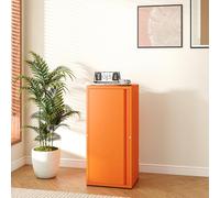 [en.casa] Armoire Métallique Meuble de Classement avec 1 Porte et 2 Étagères à Hauteur Réglable Classeur Rangement Style Industriel Bureau Chambre Télétravail Acier 88 x 40 x 35 cm Orange