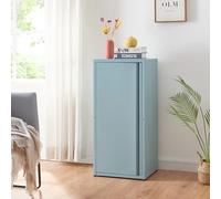 [en.casa] Armoire Métallique Meuble de Classement avec 1 Porte et 2 Étagères à Hauteur Réglable Classeur Rangement au Style Industriel pour Bureau Chambre Télétravail Acier 88 x 40 x 35 cm Bleu Gris