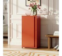 [en.casa] Armoire Métallique Meuble de Classement avec Porte et 2 Étagères à Hauteur Réglable Classeur Style Industriel pour Bureau Chambre Télétravail Acier 88 x 40 x 35 cm Rouge Brique