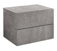 [en.casa] Table de Chevet Flottante Armoire Murale avec 2 Tiroirs Meuble Suspendu Table de Nuit Rangement Pratique Panneau de Particules Chambre Entrée Salon 40 x 29 x 30 cm Effet Béton