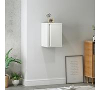 [en.casa] Armoire Murale de Salon avec 1 Porte et Étagère Réglable en Hauteur Intemporel Meuble de Rangement Polyvalent Stockage pour Bureau Entrée Chambre Acier 50 x 33 x 35 cm Blanc